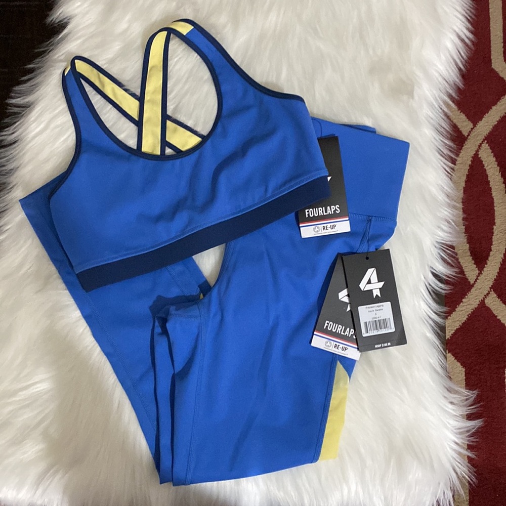 FOURLAPS,  sports bra and legging set small NWT.......